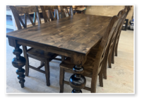 Custom built dining table in the Massive Modern Ashley style built by Cattle Bend Woodworks.