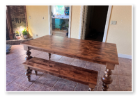 Custom built dining table in the Massive Modern Ashley style built by Cattle Bend Woodworks.