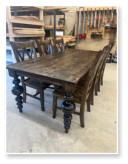 Custom built dining table in the Massive Modern Ashley style built by Cattle Bend Woodworks.