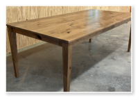Custom built dining table in the Shaker Style built by Cattle Bend Woodworks.