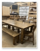 Custom built dining table in the Shaker Style built by Cattle Bend Woodworks.