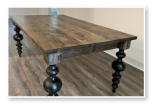 Custom built dining table in the Massive Modern Ashley style built by Cattle Bend Woodworks.