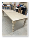 Custom built dining table in the Modern Farmhouse style built by Cattle Bend Woodworks.
