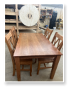 Custom built dining table in the Shaker Style built by Cattle Bend Woodworks.