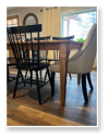 Custom built dining table in the Shaker Style built by Cattle Bend Woodworks.
