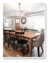 Custom built dining table in the Shaker Style built by Cattle Bend Woodworks.